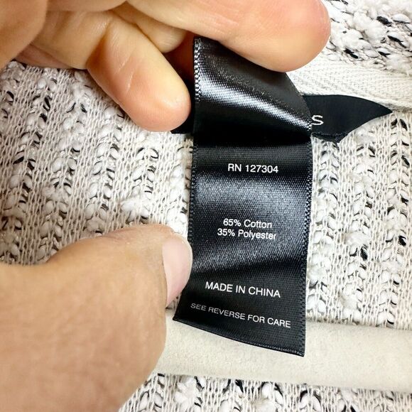 Ali Miles Cowl Neck Sweater Fringe Yarn Knit Size 2X Natural Boucle Chenille - Picture 8 of 8